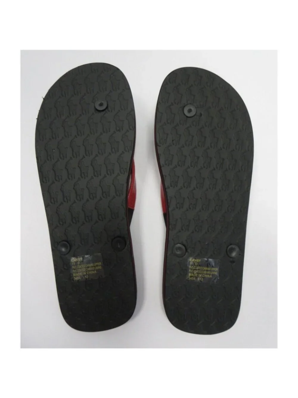 Polo Ralph Lauren Sandals 11 D Red Flip Flops Canby Thong Pony Logo
